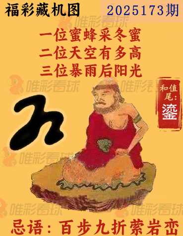 福彩3D25173期藏机图解析 一图解胆